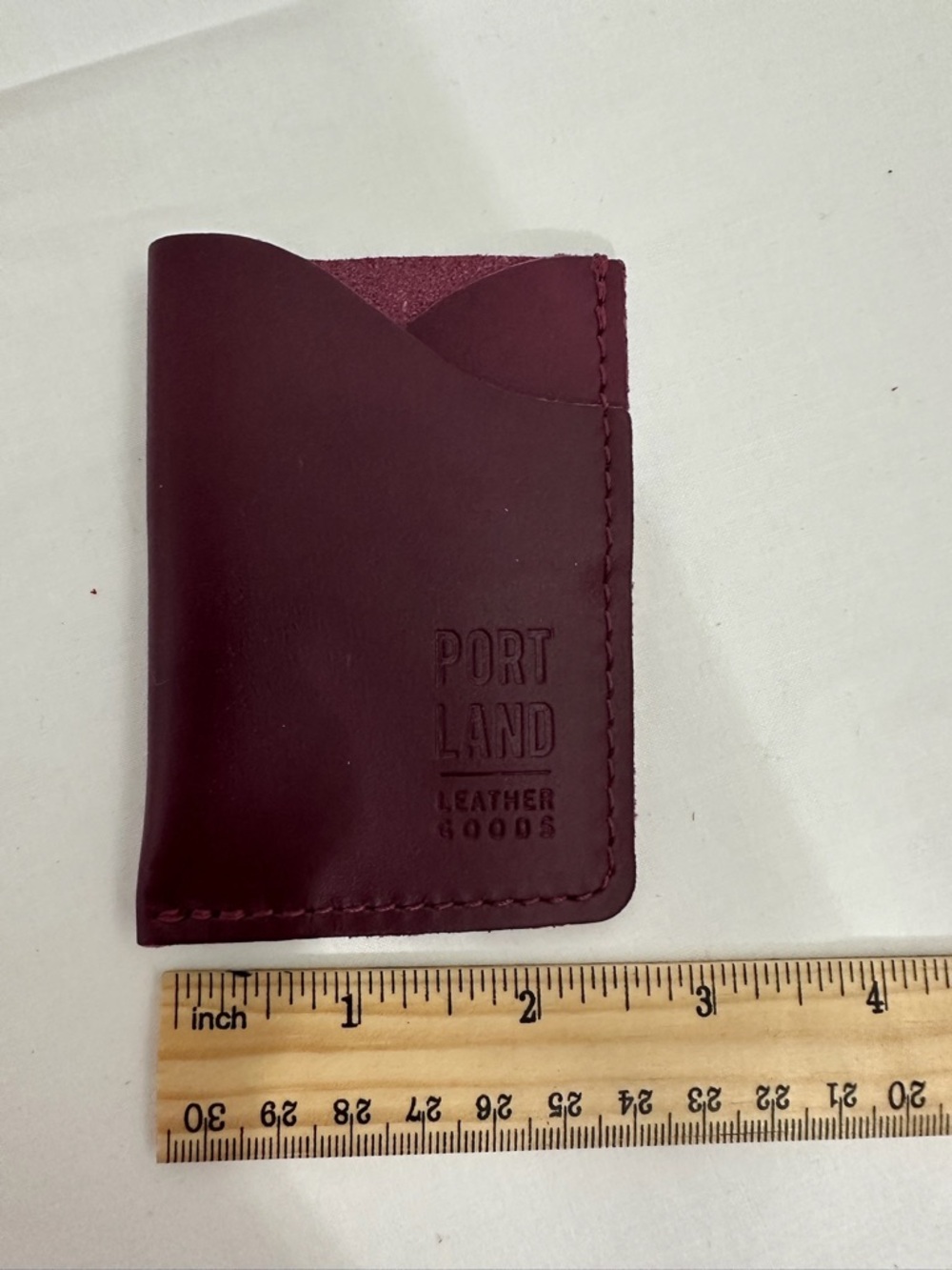 NEW Portland Leather Goods Minimalist Wallet Mystery Purple Color Possibly Plum - Picture 3 of 5